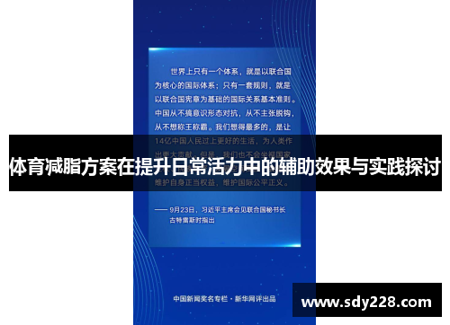 体育减脂方案在提升日常活力中的辅助效果与实践探讨